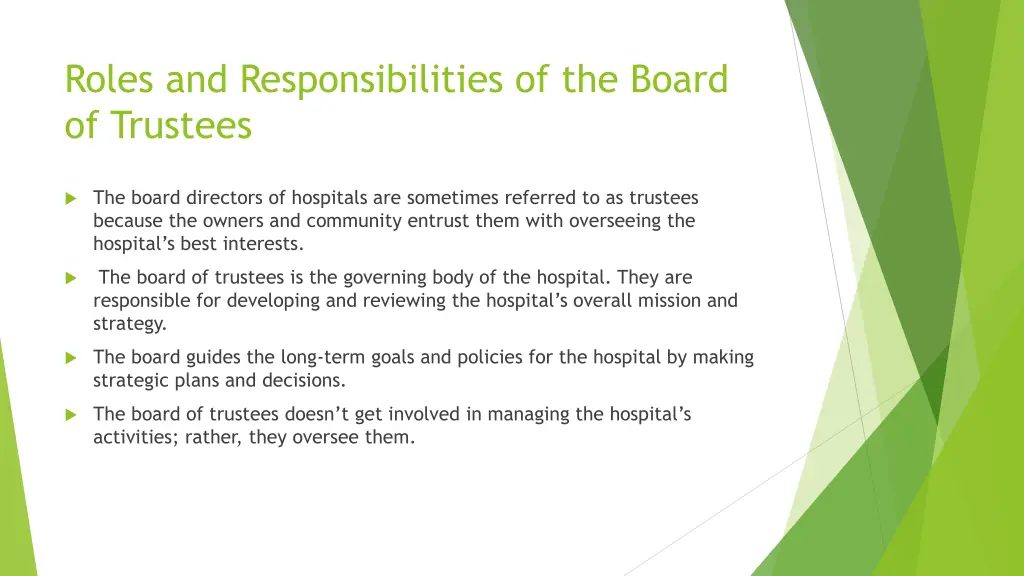 roles and responsibilities of the board