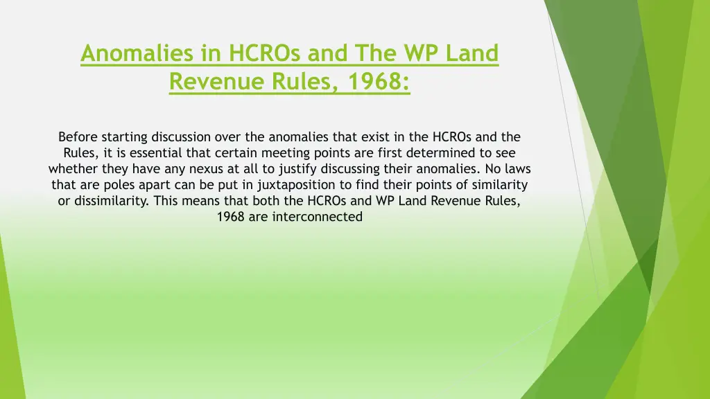 anomalies in hcros and the wp land revenue rules