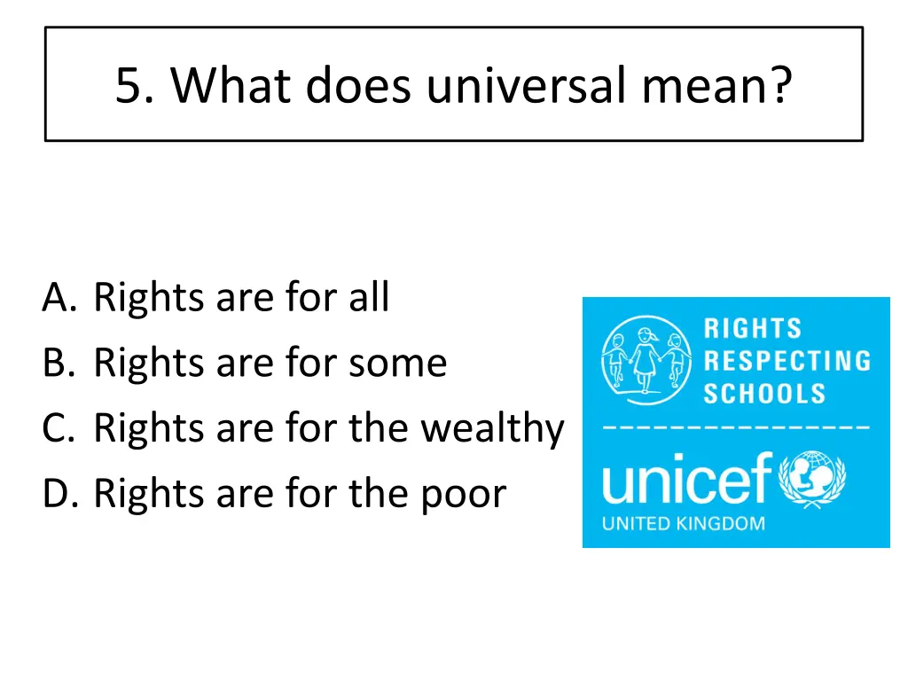 5 what does universal mean