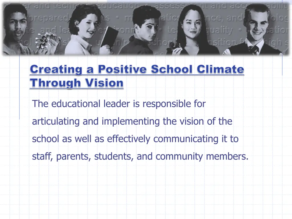 creating a positive school climate through vision