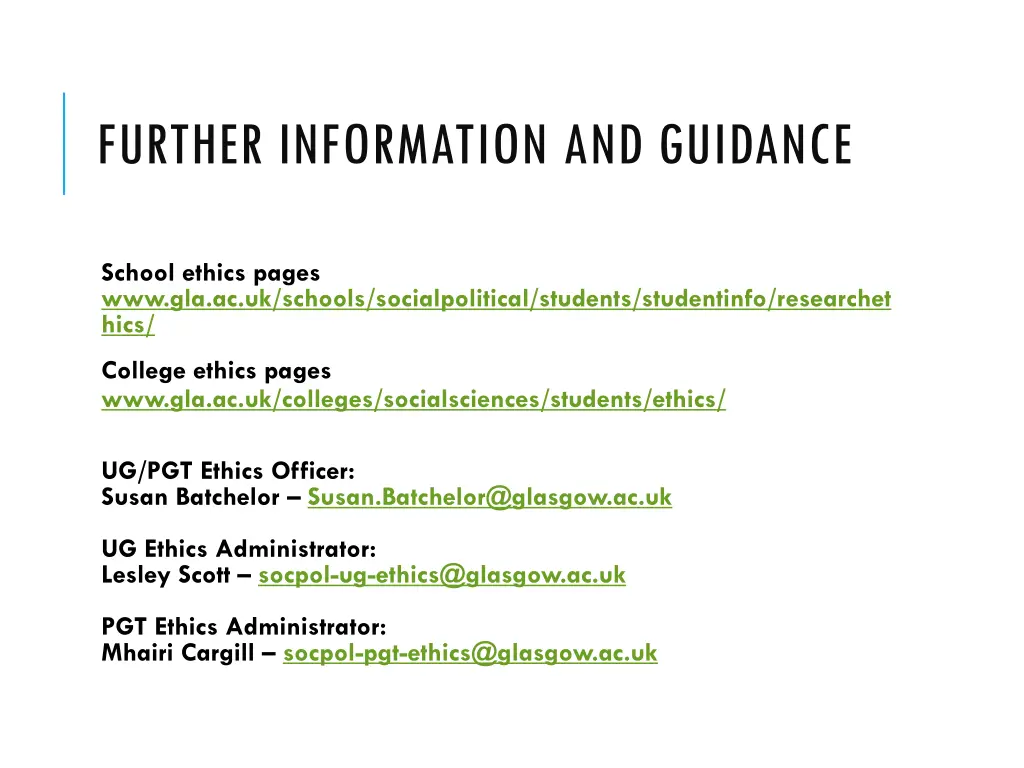 further information and guidance