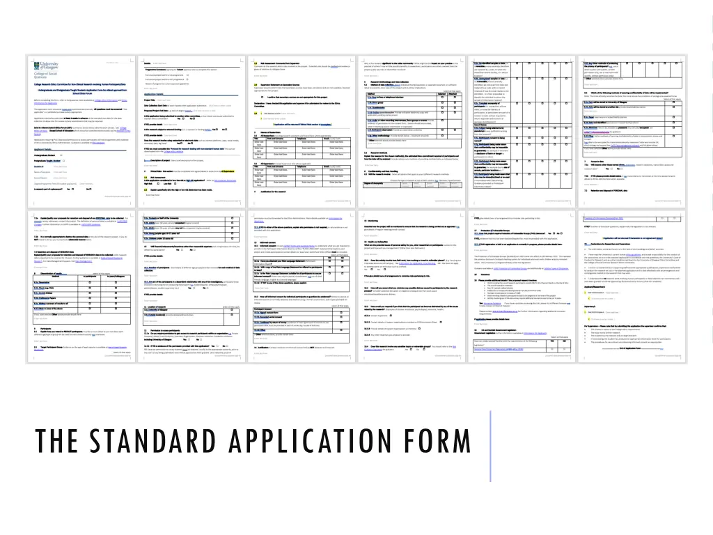 the standard application form