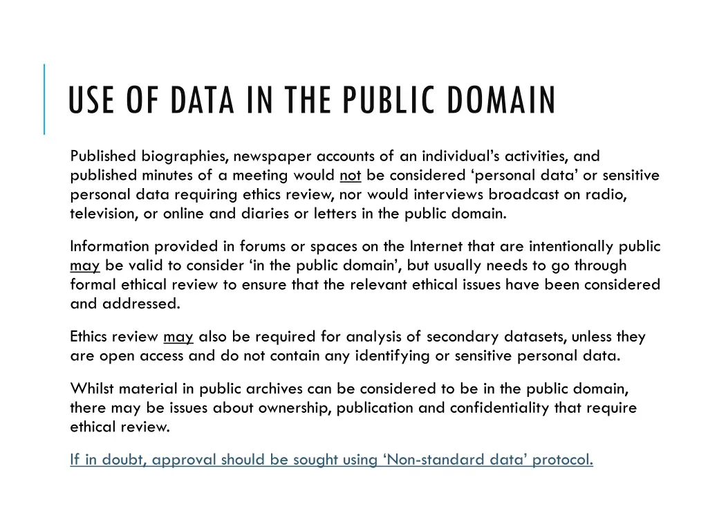 use of data in the public domain