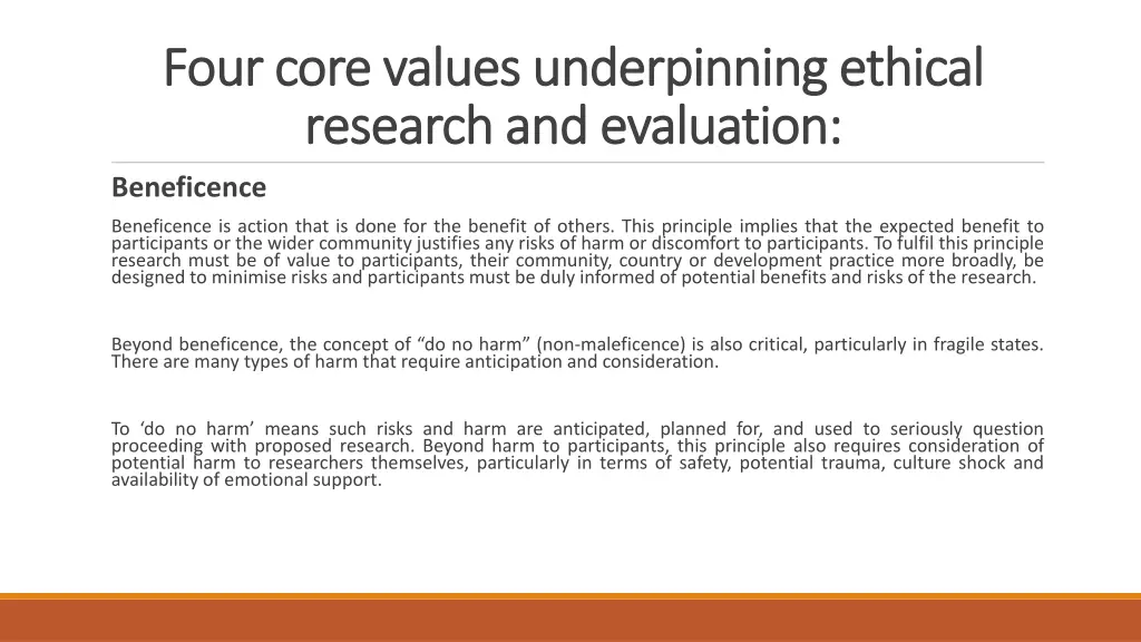 four core values underpinning ethical four core 1