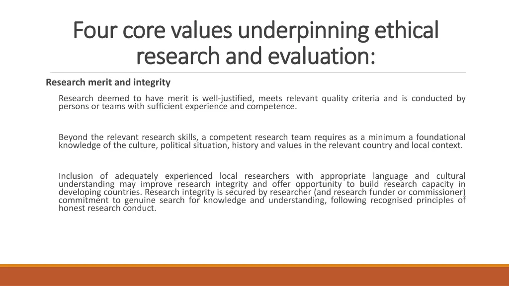 four core values underpinning ethical four core 2