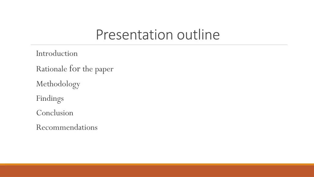 presentation outline