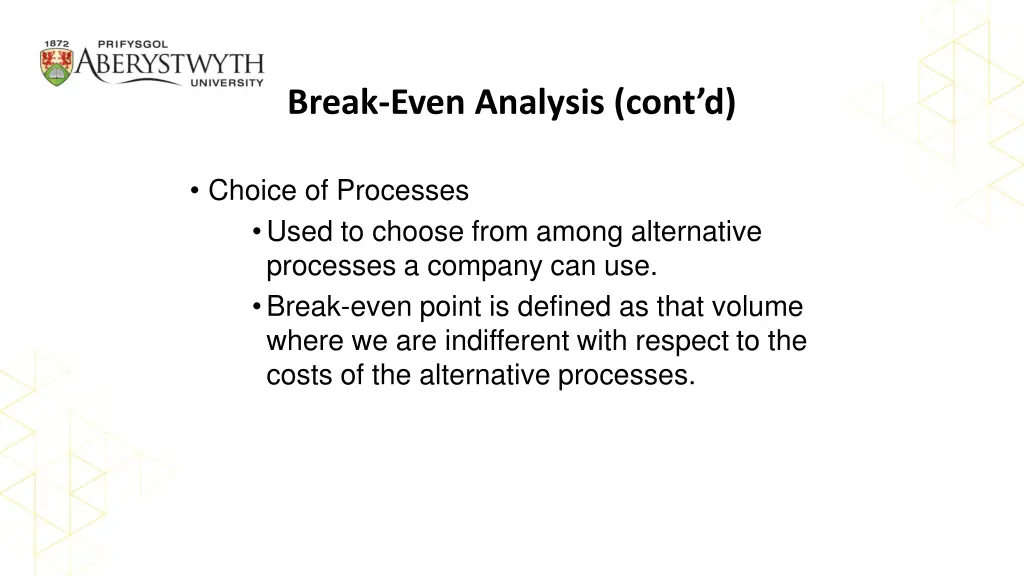 break even analysis cont d 1