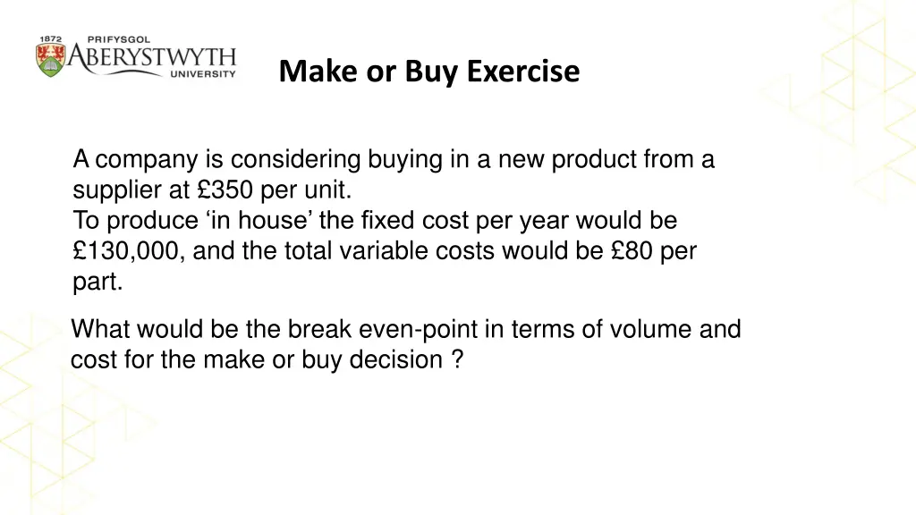 make or buy exercise