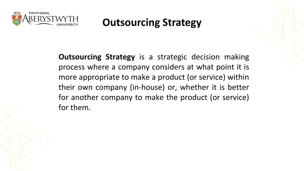 outsourcing strategy