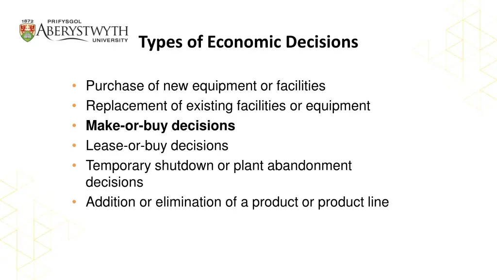 types of economic decisions