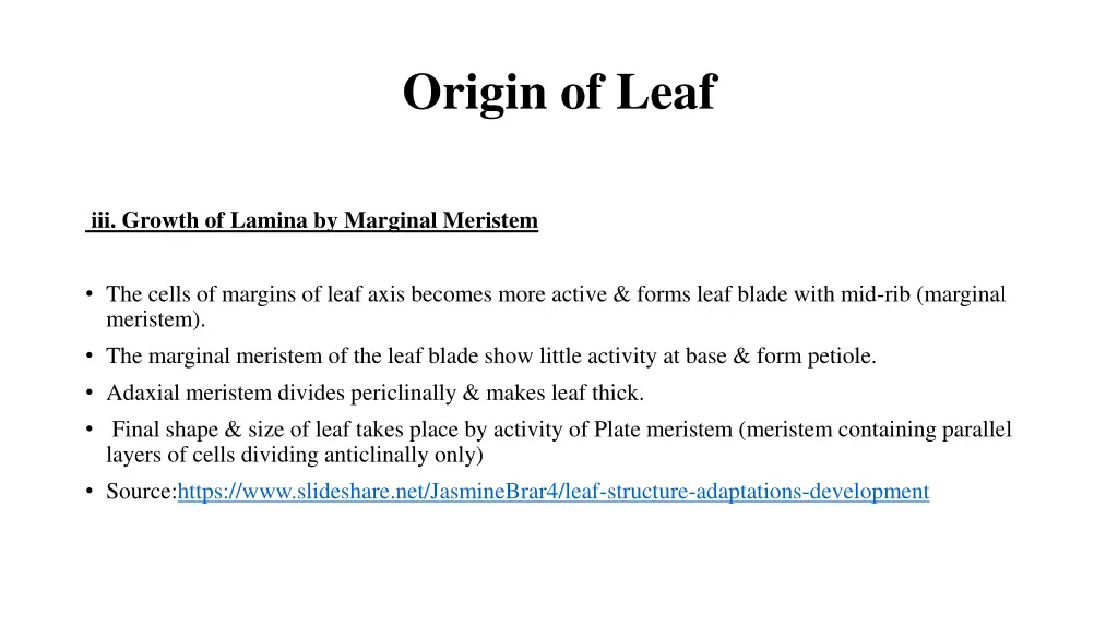 origin of leaf 1