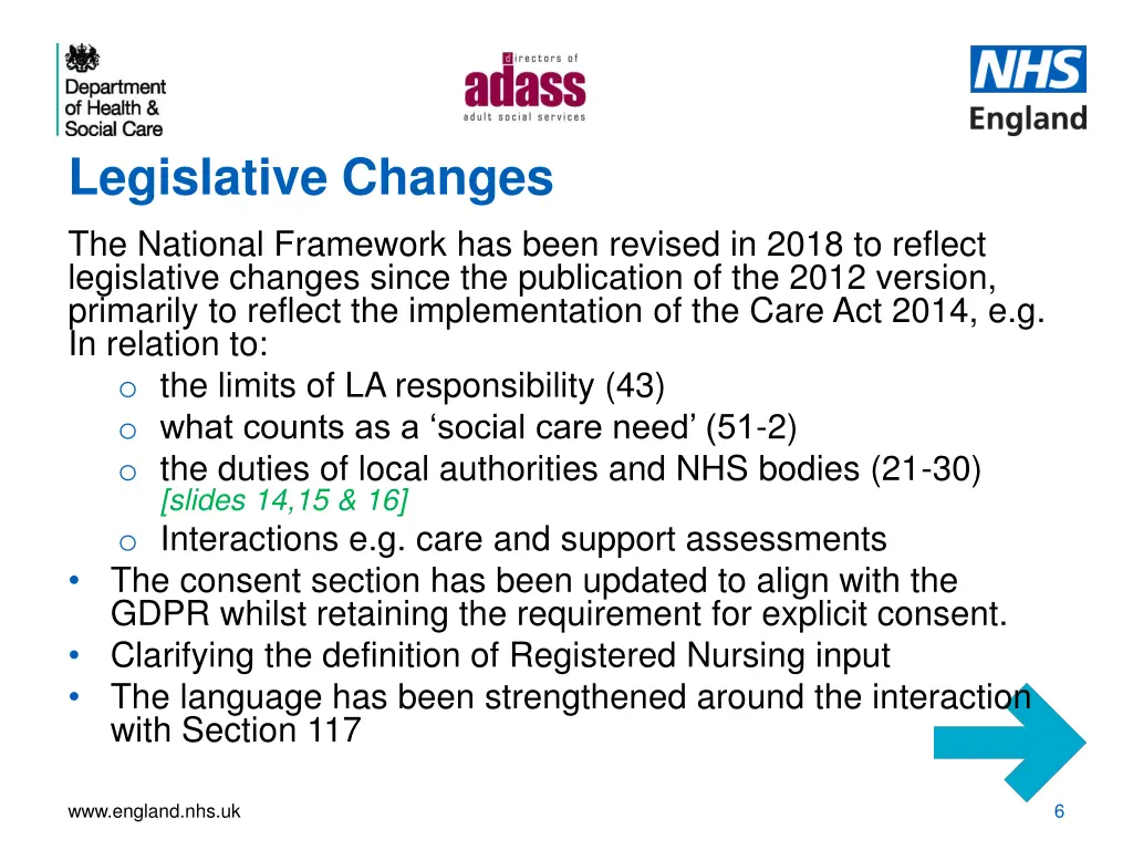 legislative changes