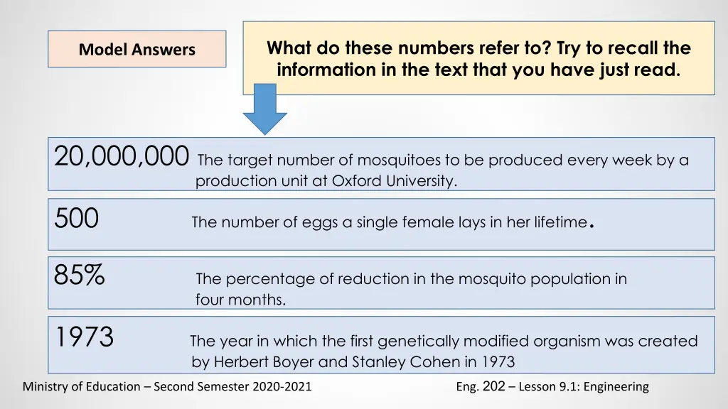 what do these numbers refer to try to recall