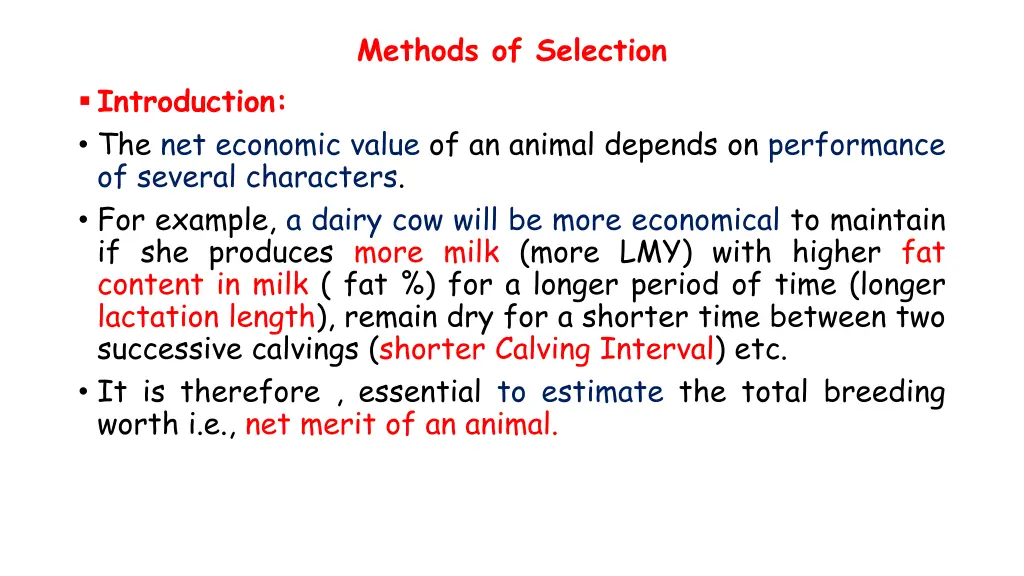 methods of selection