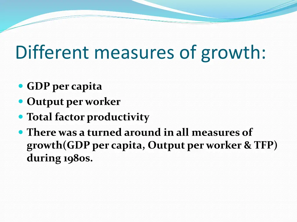 different measures of growth