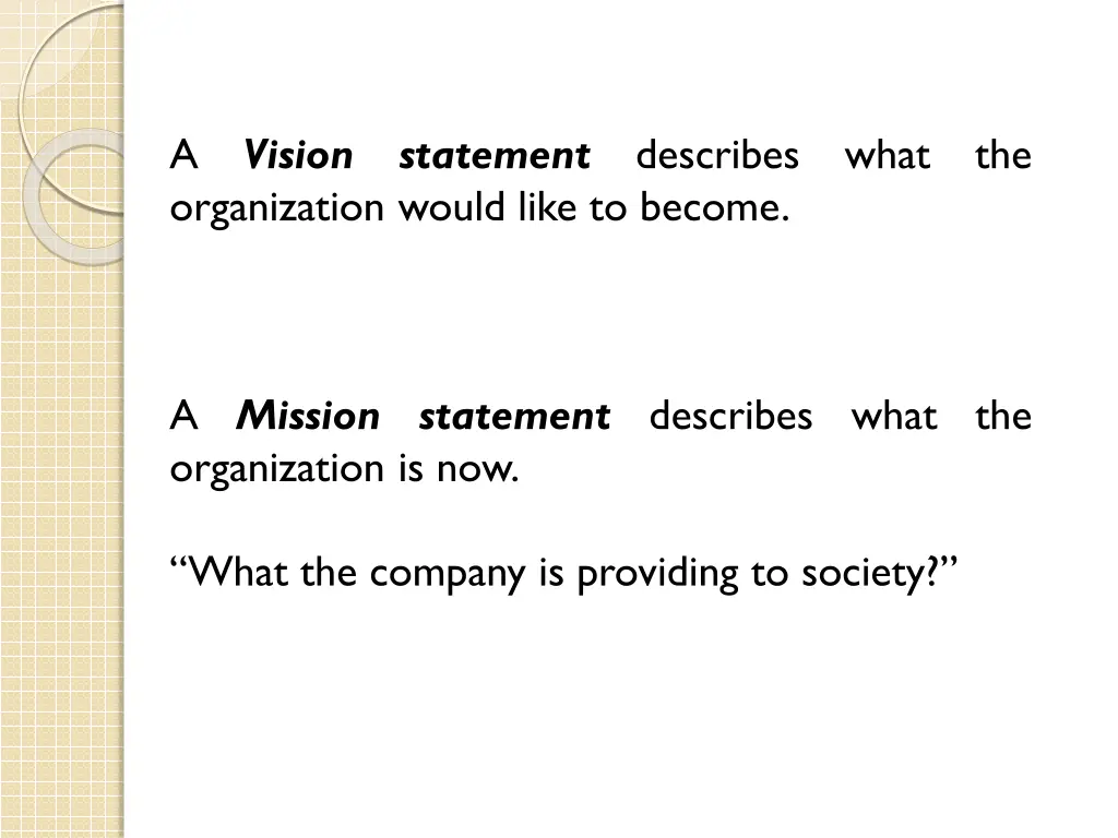 a vision statement describes what