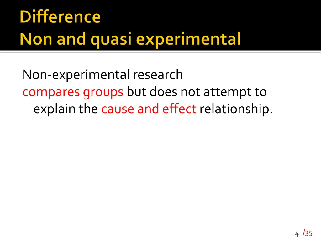 non experimental research compares groups