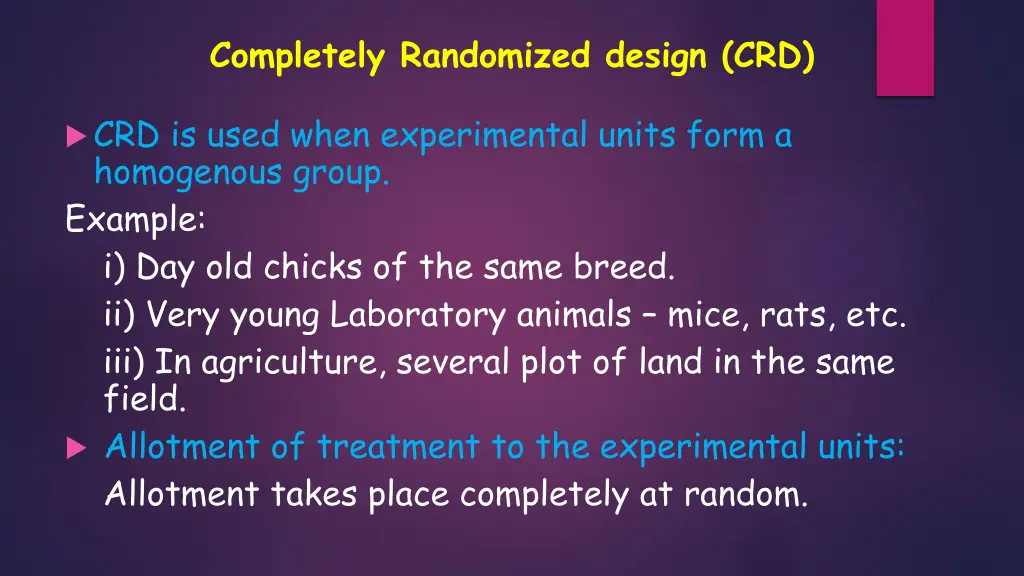 completely randomized design crd