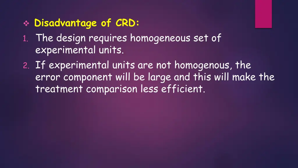 disadvantage of crd 1 the design requires