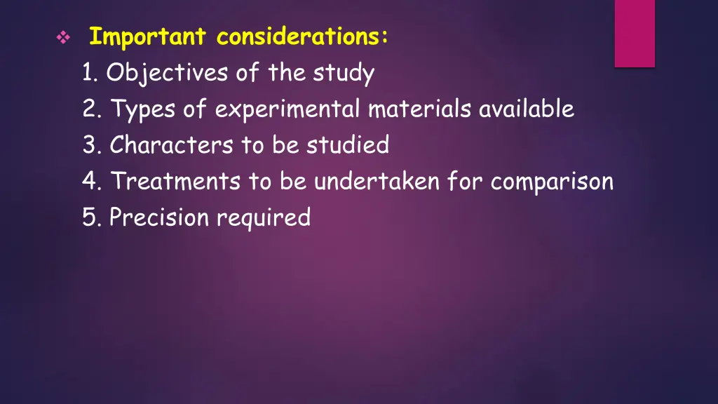 important considerations 1 objectives