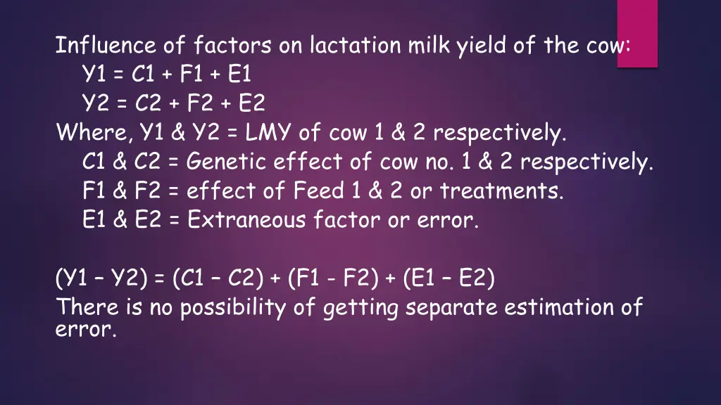 influence of factors on lactation milk yield