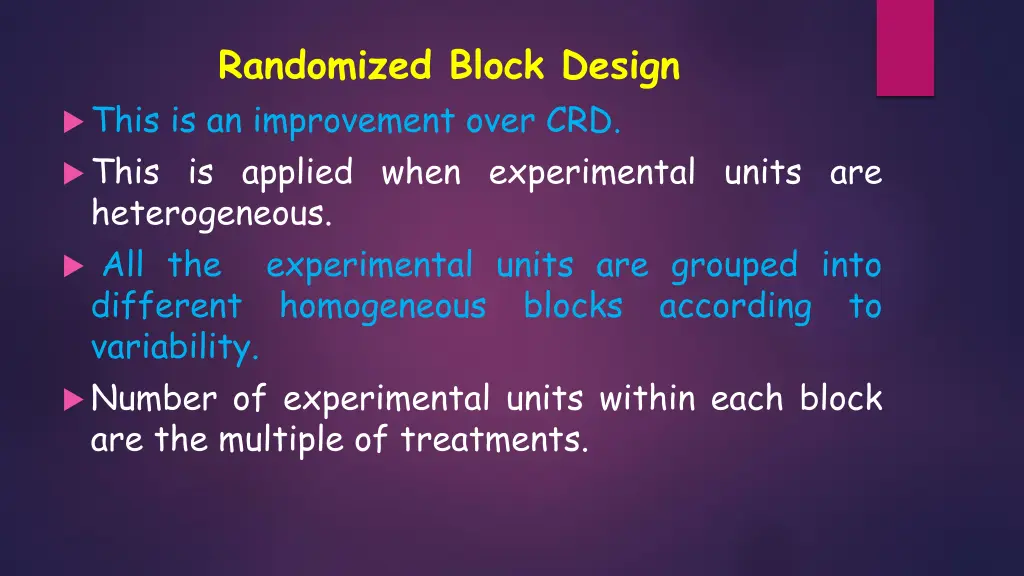 randomized block design this is an improvement