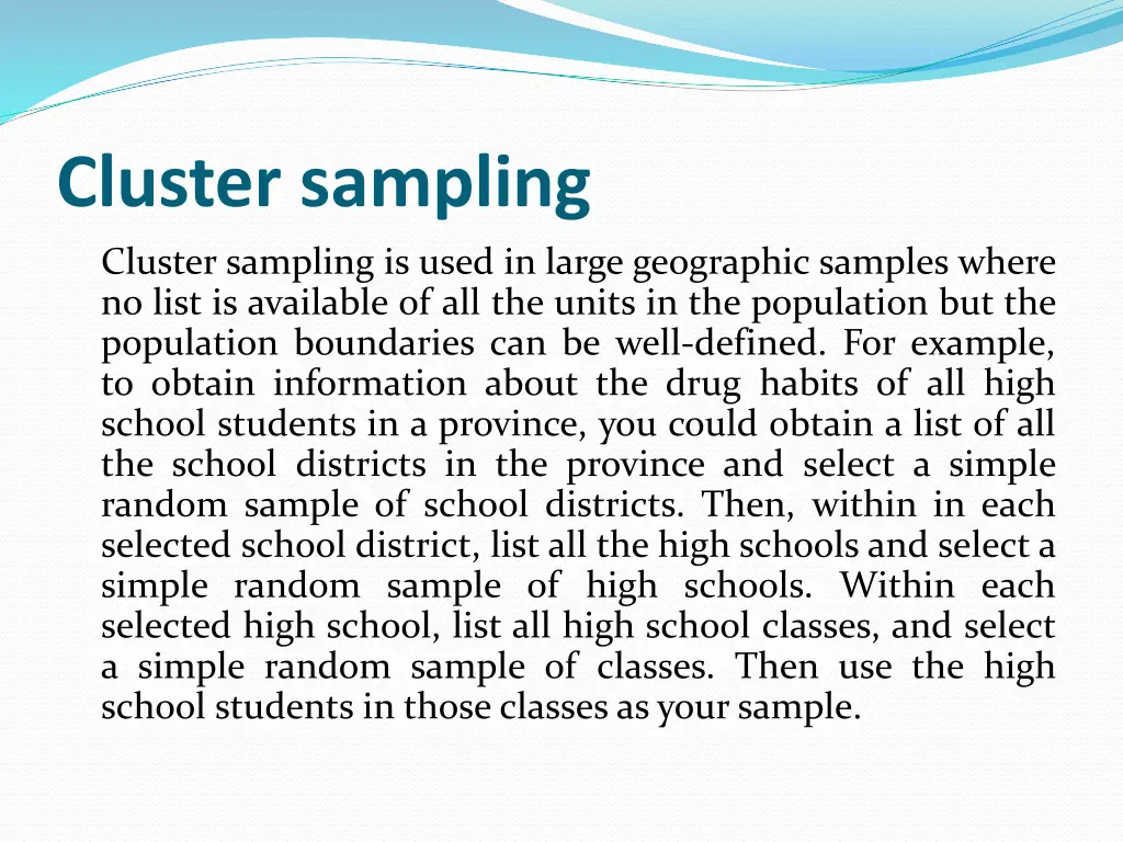 cluster sampling