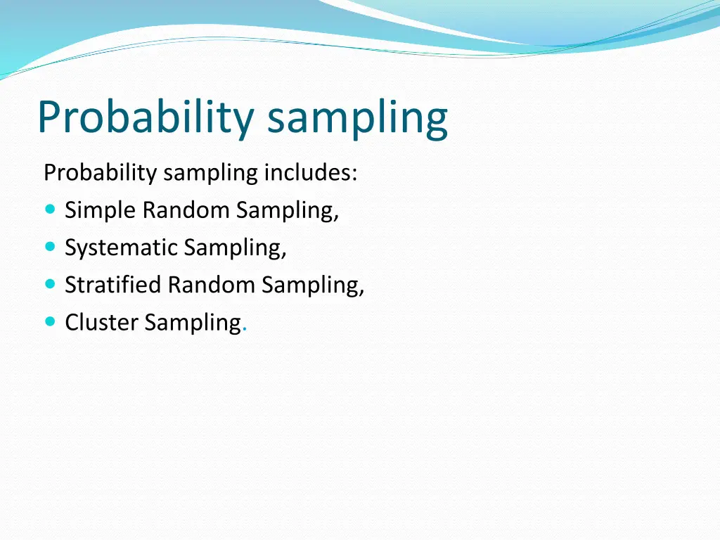 probability sampling