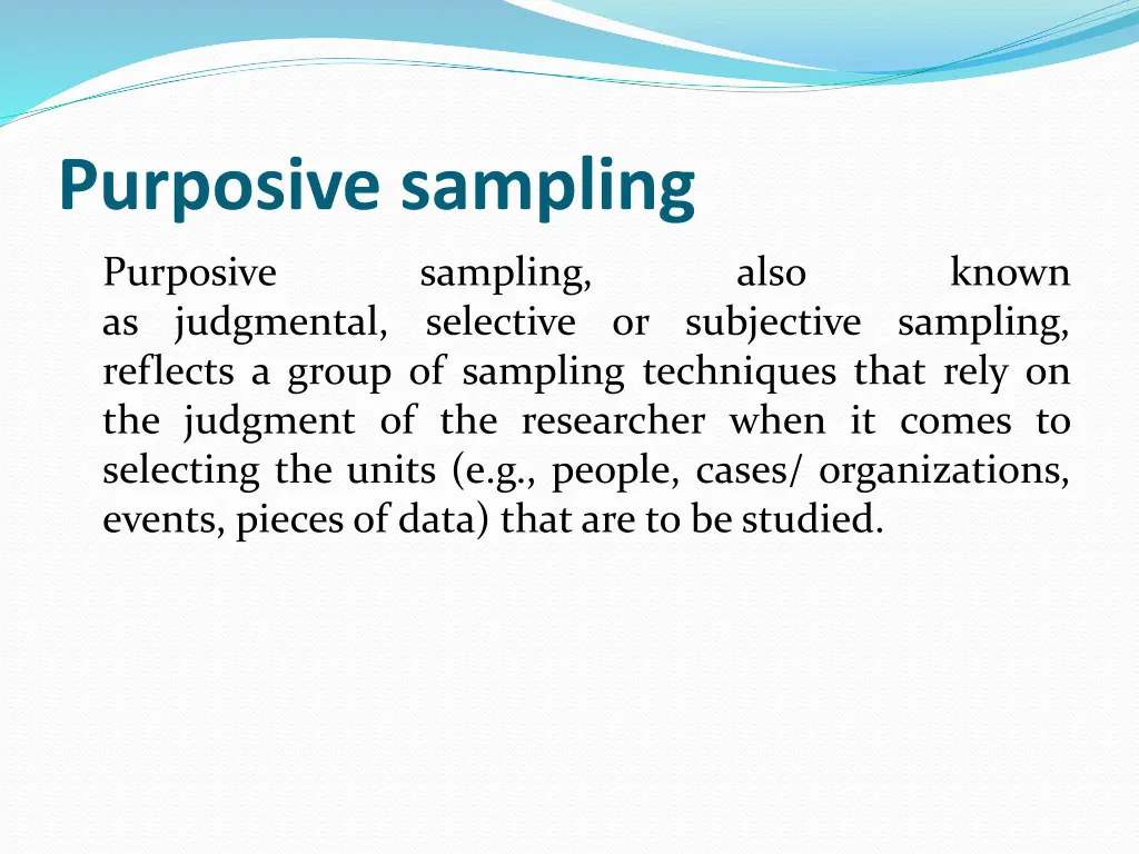 purposive sampling