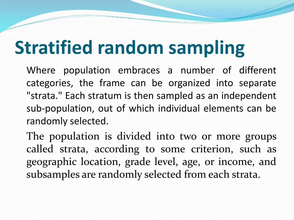 stratified random sampling