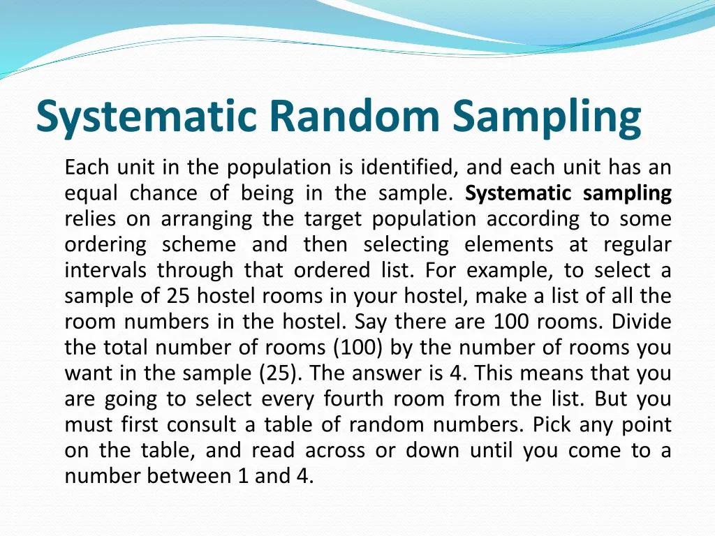 systematic random sampling