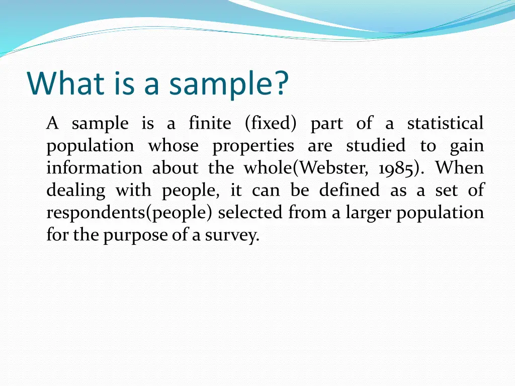 what is a sample