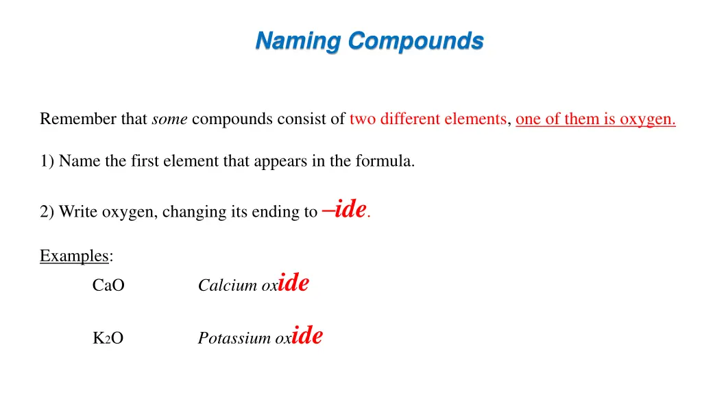 naming compounds