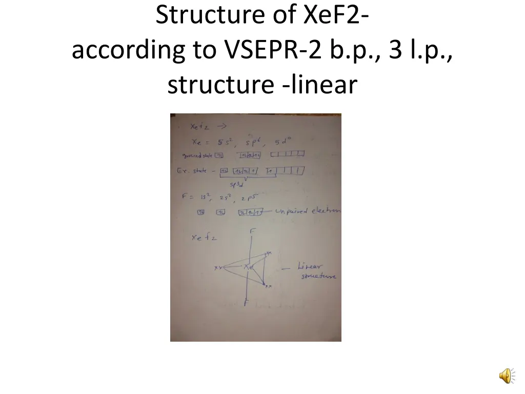 structure of xef2 according to vsepr