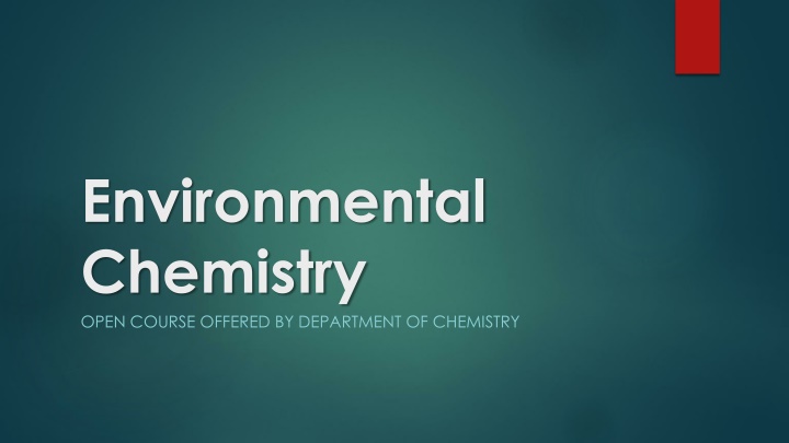 environmental chemistry open course offered