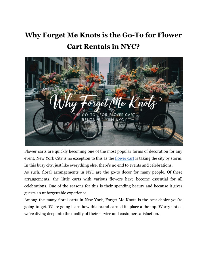 why forget me knots is the go to for flower