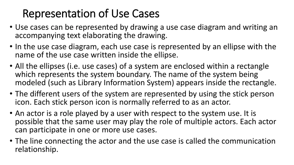 representation of use cases representation