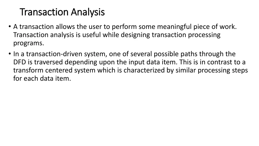 transaction analysis transaction analysis