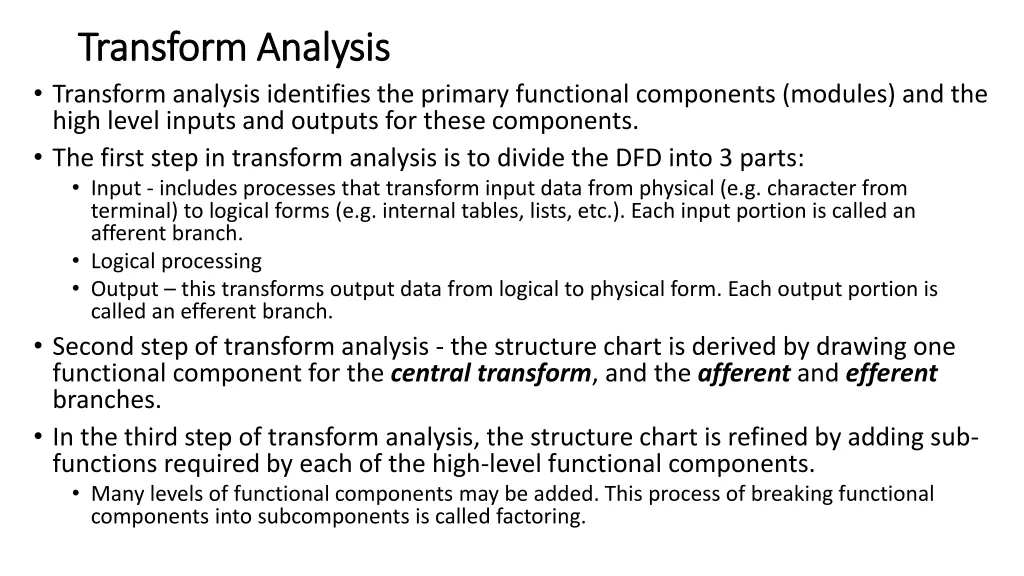 transform analysis transform analysis transform