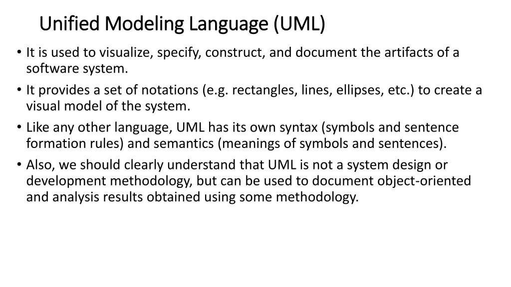 unified modeling language uml unified modeling