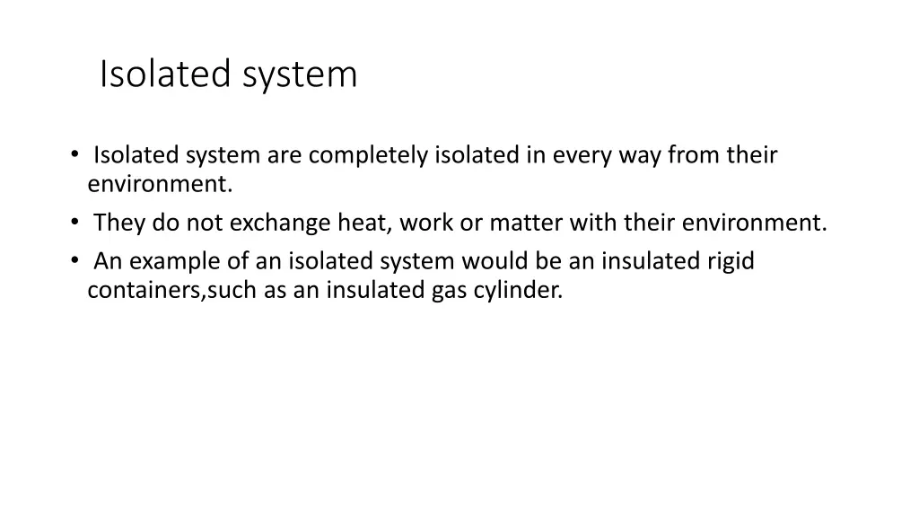 isolated system