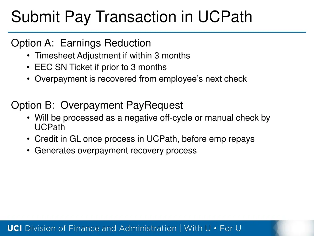 submit pay transaction in ucpath