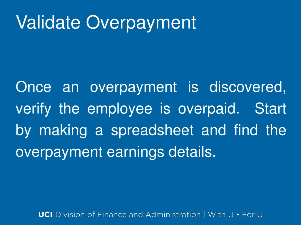 validate overpayment