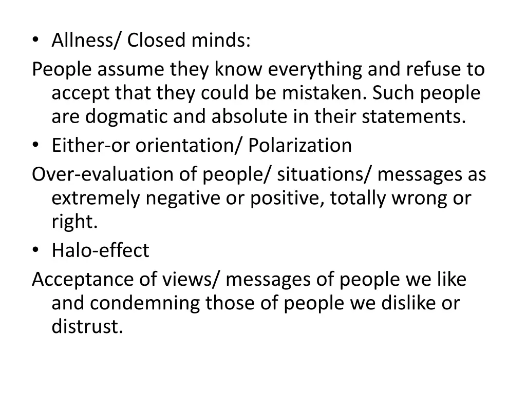 allness closed minds people assume they know