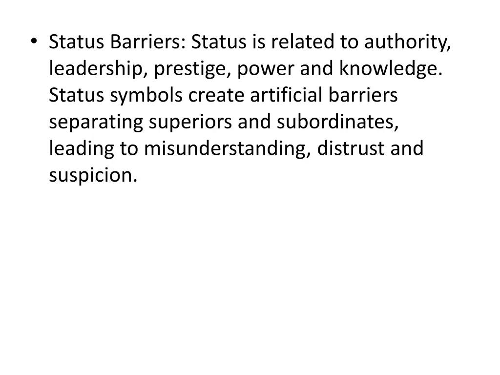 status barriers status is related to authority