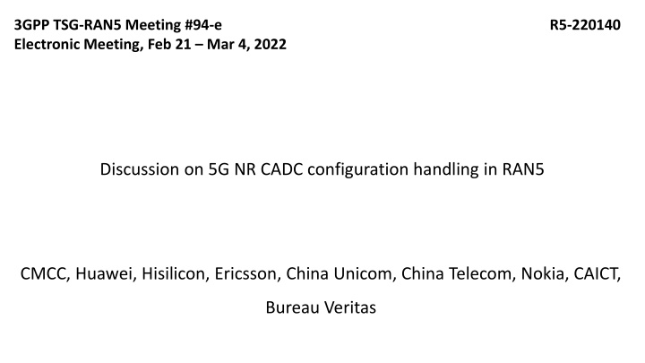 3gpp tsg ran5 meeting 94 e electronic meeting