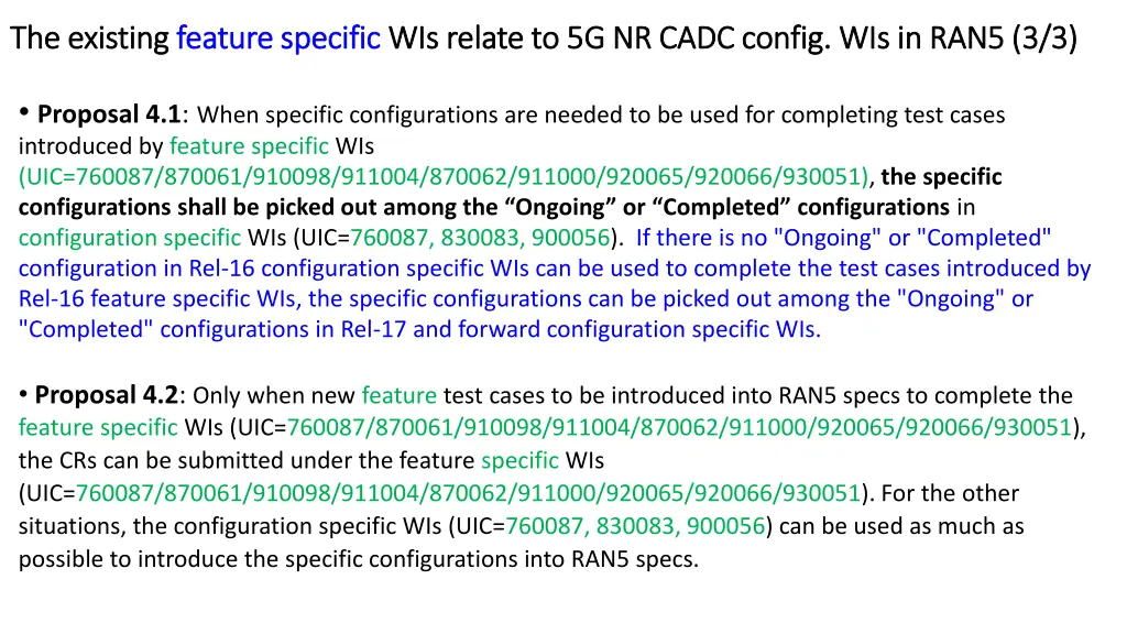 the existing the existing feature specific 1