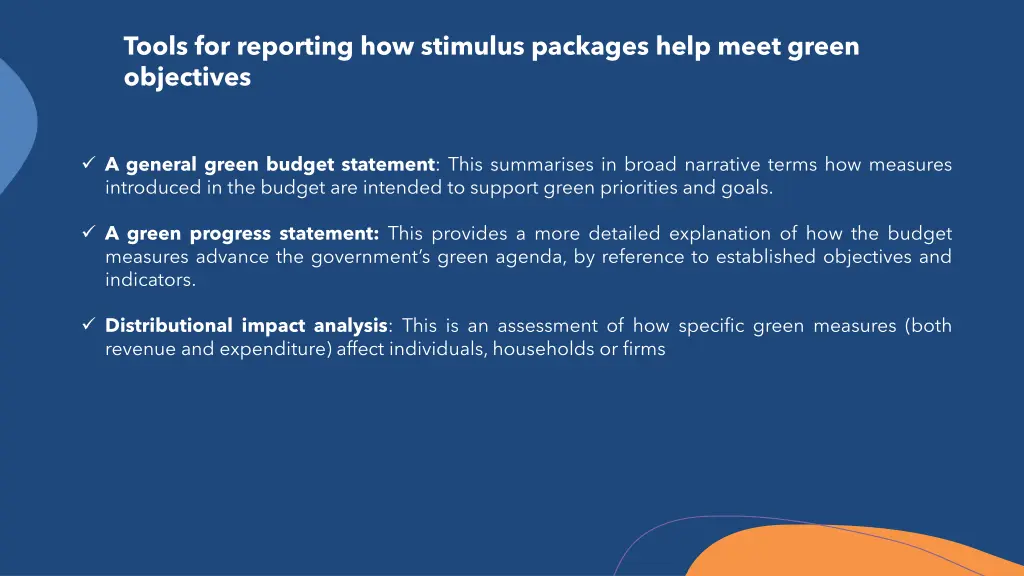 tools for reporting how stimulus packages help