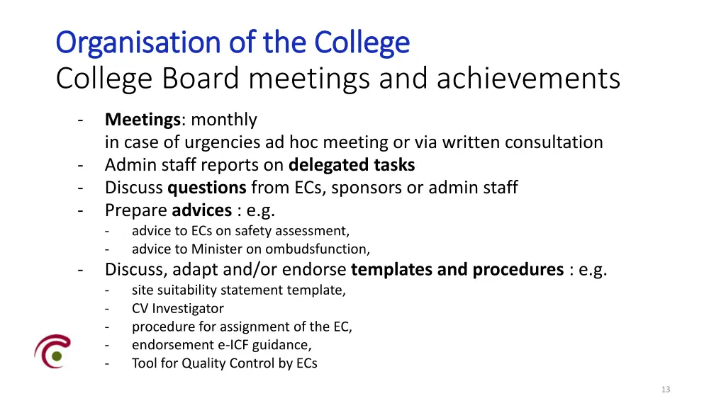 organisation organisation of college board