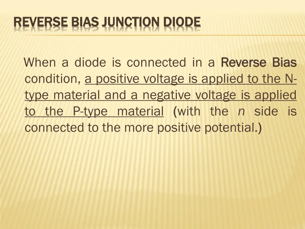 reverse bias junction diode reverse bias junction